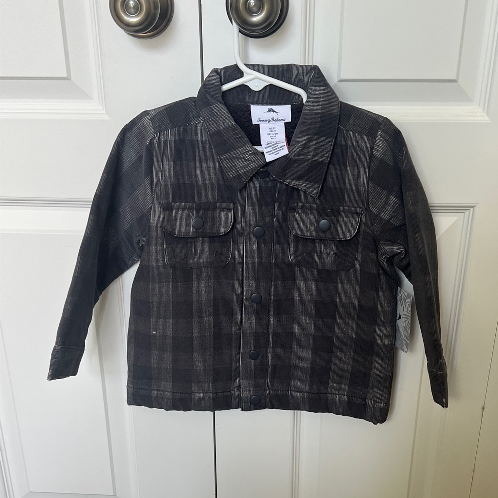 Tommy Bahama Black Plaid Kids Jacket